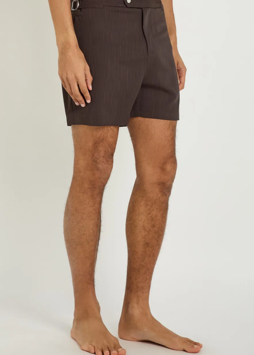 Silas striped woven swim shorts