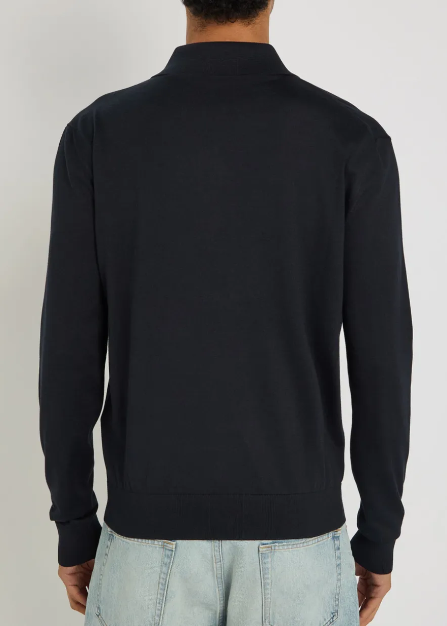 Silk and cotton-blend polo shirt