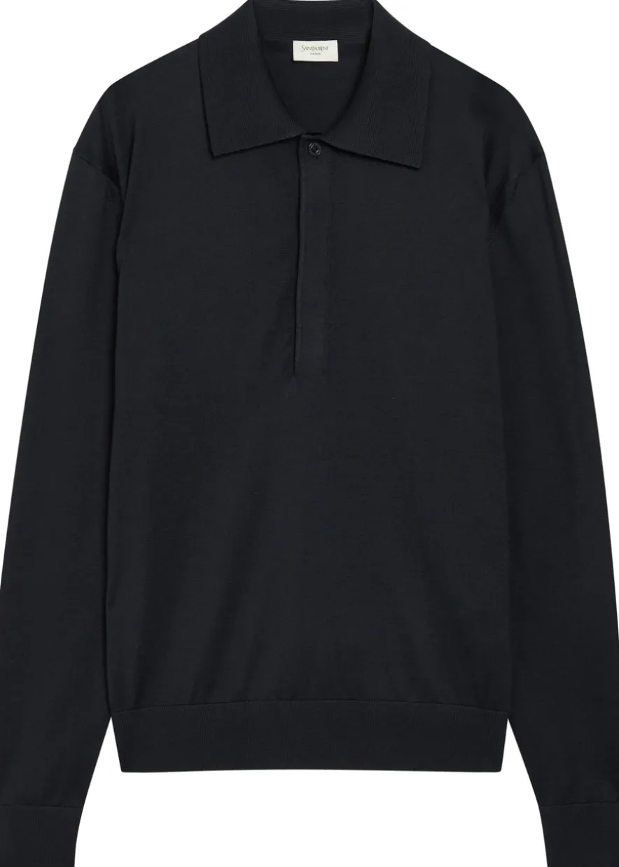 Silk and cotton-blend polo shirt