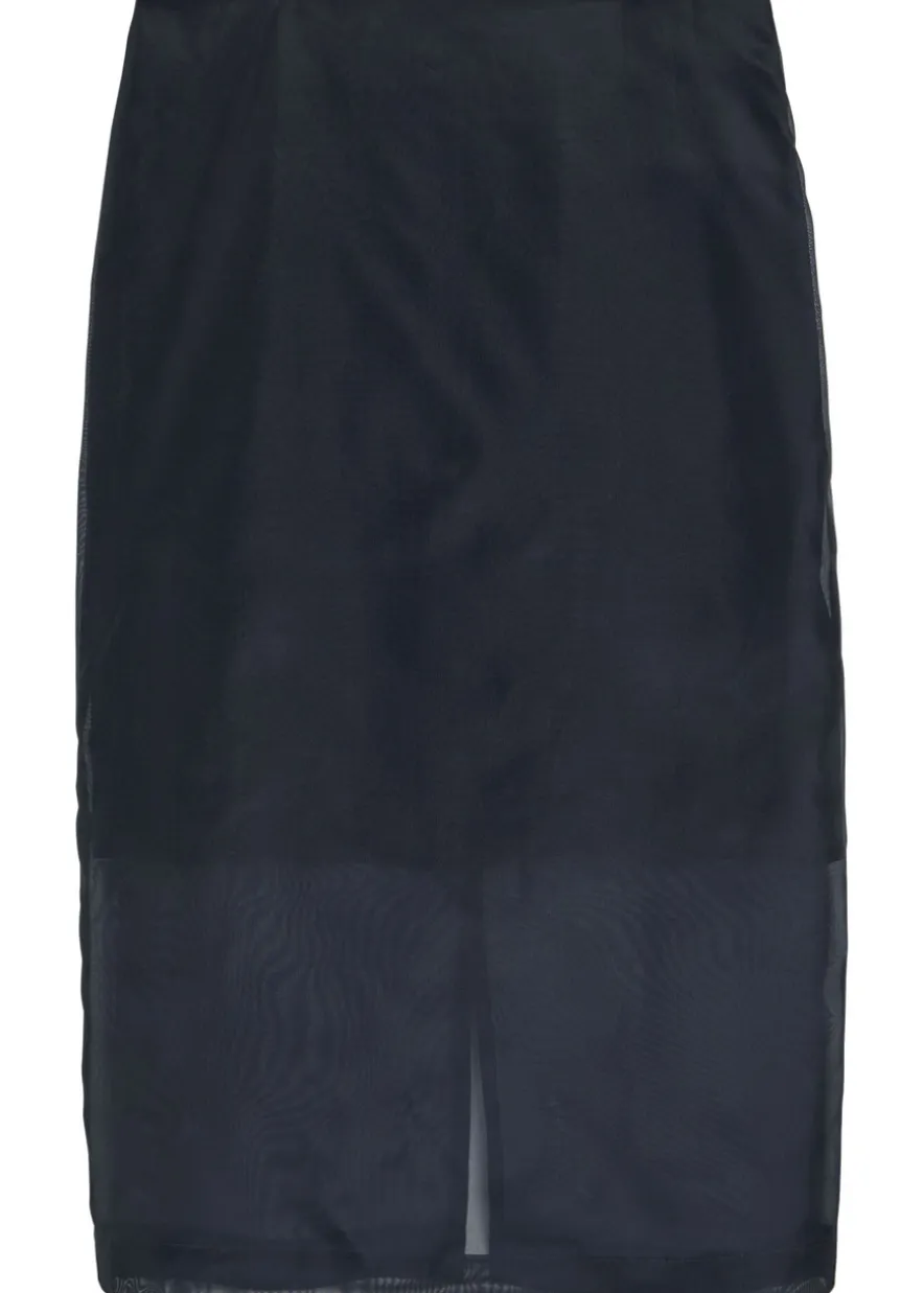 Silk-organza midi skirt