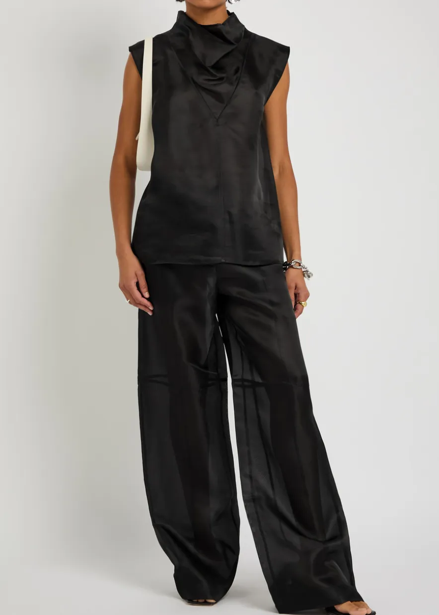Silk-organza trousers