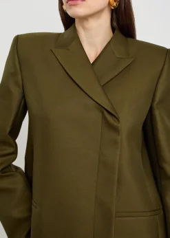 Silvannah double-breasted wool and silk-blend blazer