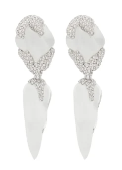Silverlake Lucite pavé rhodium-plated drop earrings