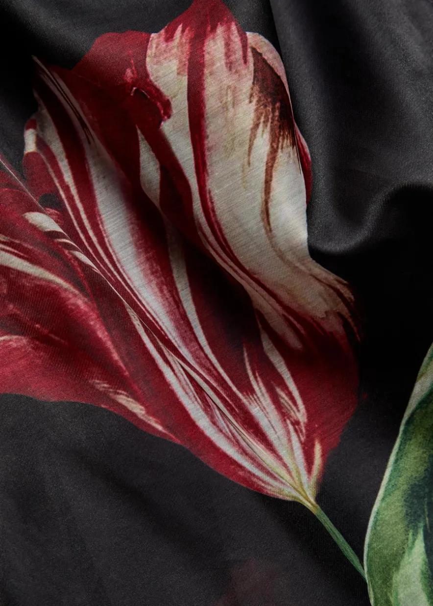 Silvia floral-print organza trench coat