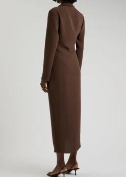 Simone draped midi shirt dress