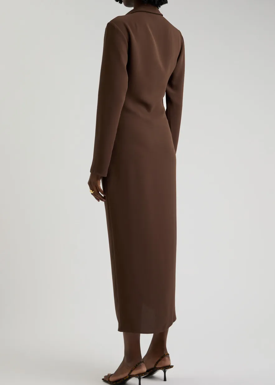 Simone draped midi shirt dress