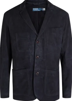 Single-breasted suede jacket