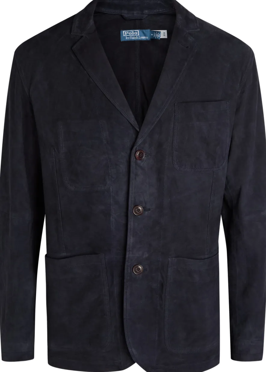 Single-breasted suede jacket