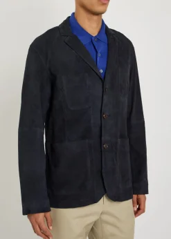 Single-breasted suede jacket