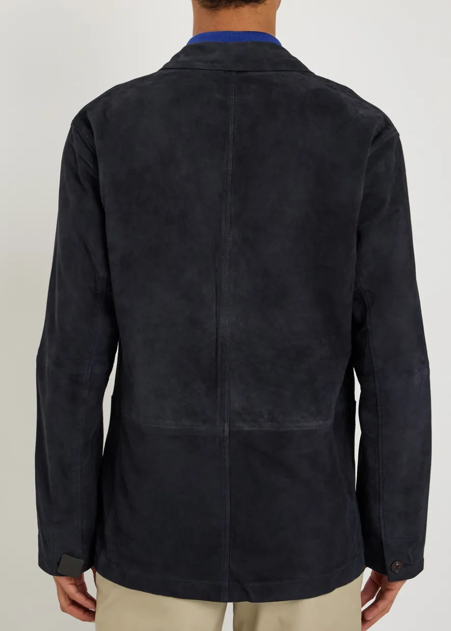 Single-breasted suede jacket