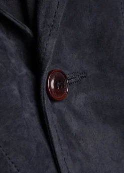 Single-breasted suede jacket