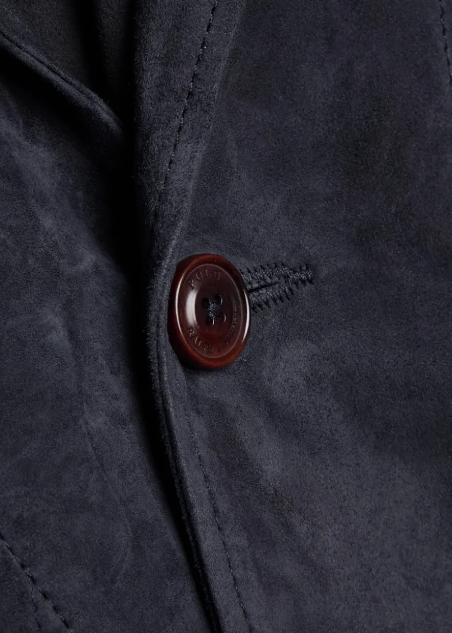 Single-breasted suede jacket