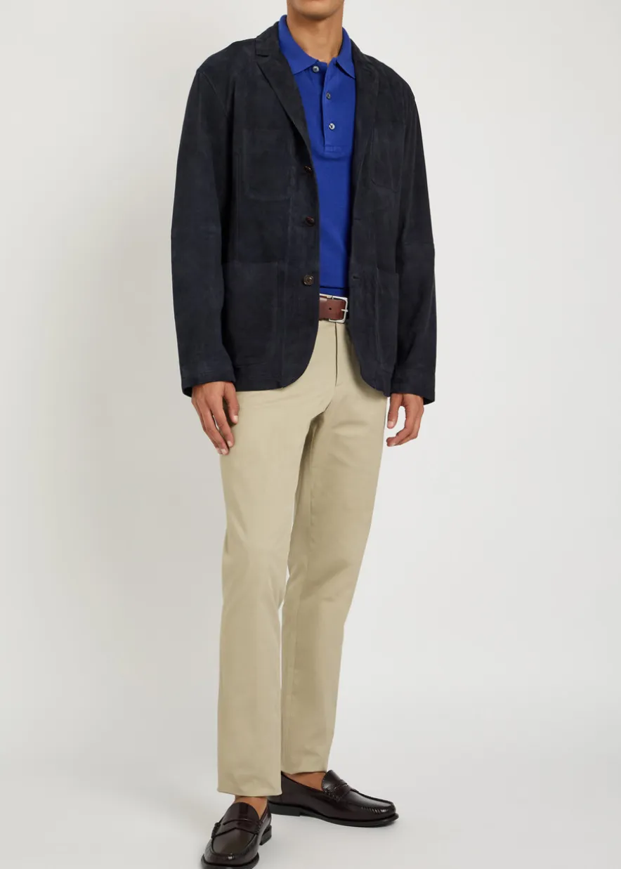 Single-breasted suede jacket