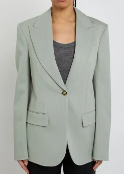 Single-breasted wool blazer