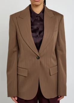Single-breasted wool blazer