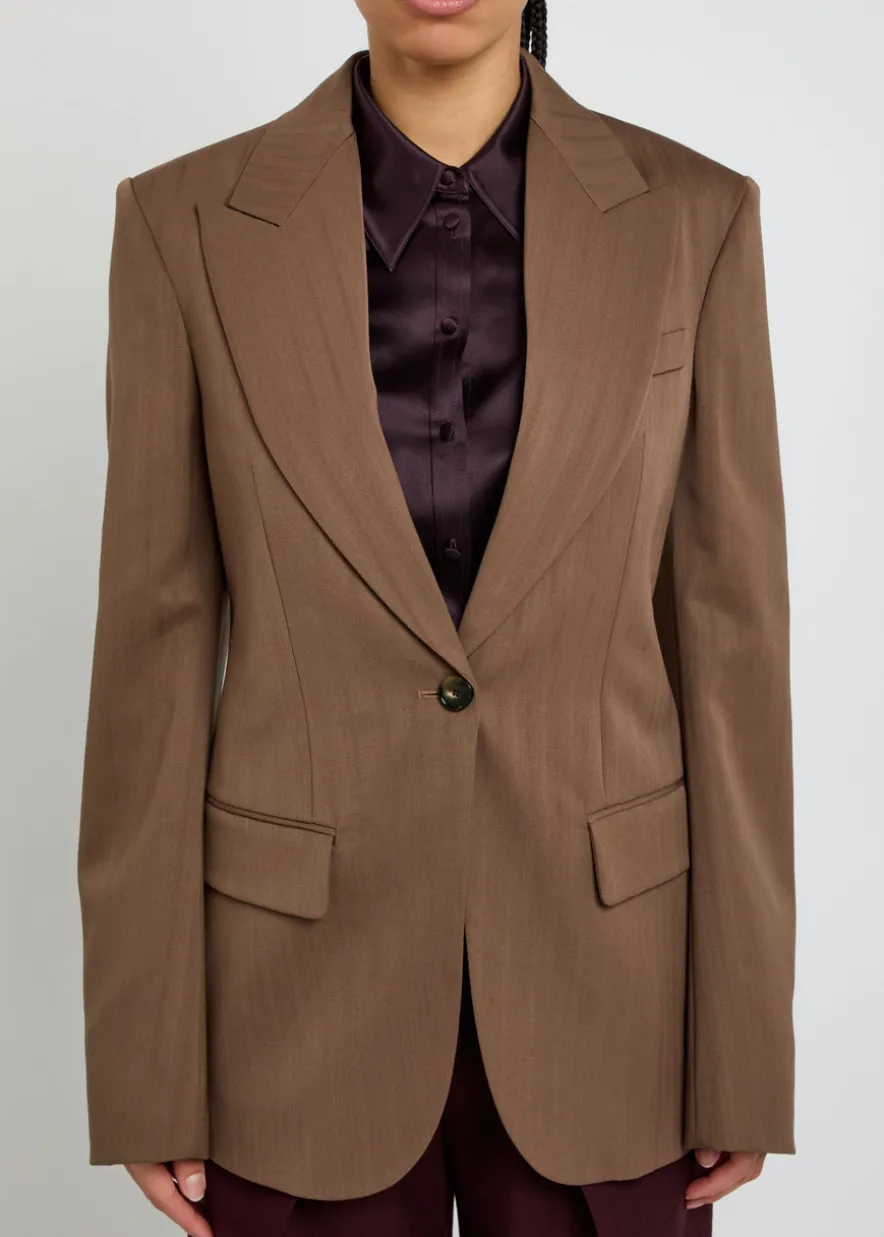 Single-breasted wool blazer