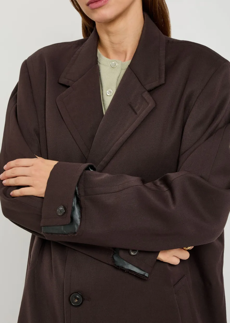 Single-breasted wool coat