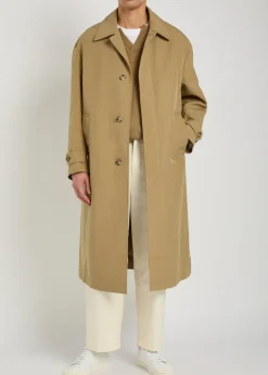 Single-breasted woven trench coat