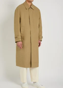 Single-breasted woven trench coat