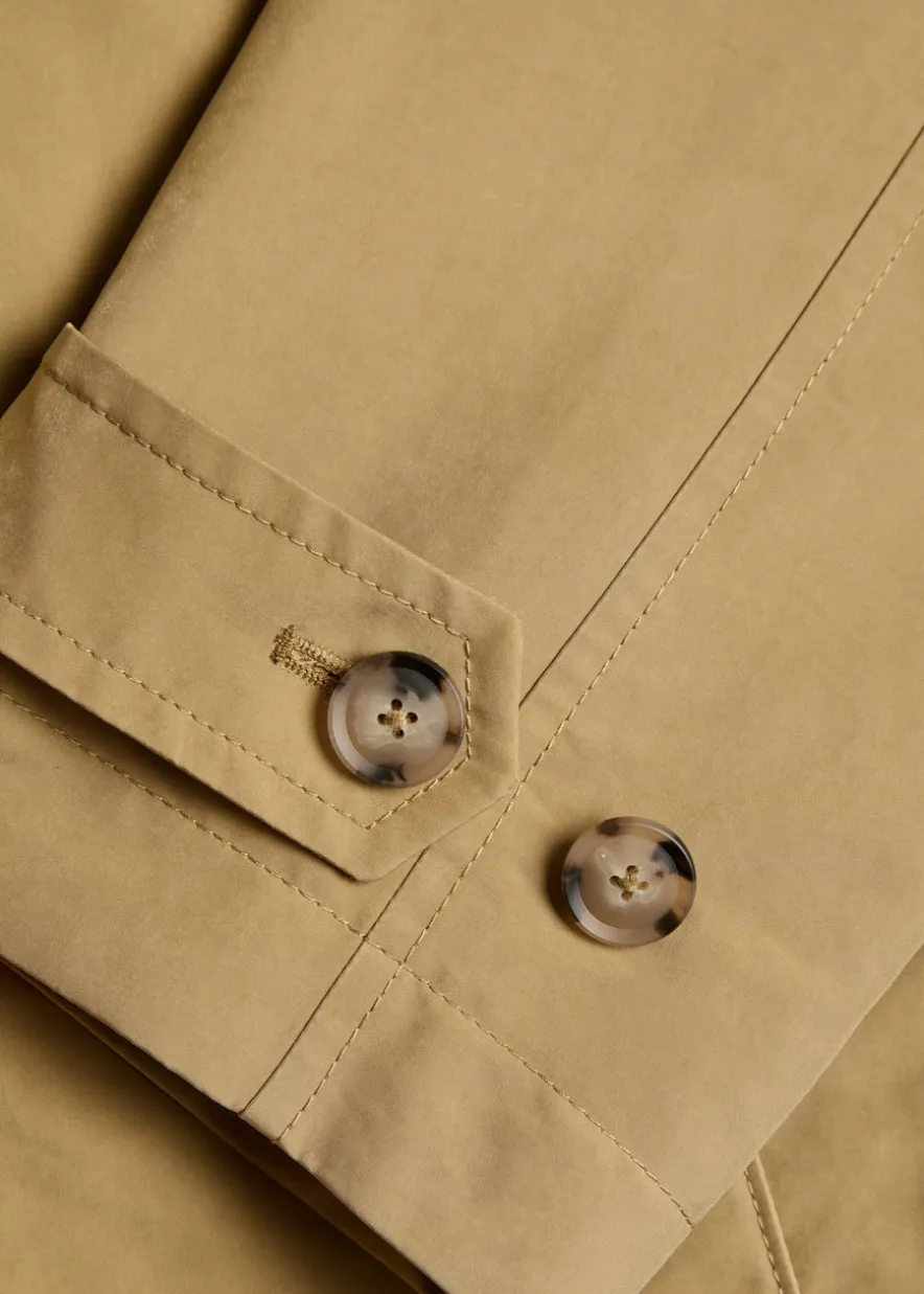 Single-breasted woven trench coat