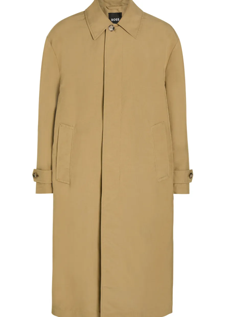 Single-breasted woven trench coat
