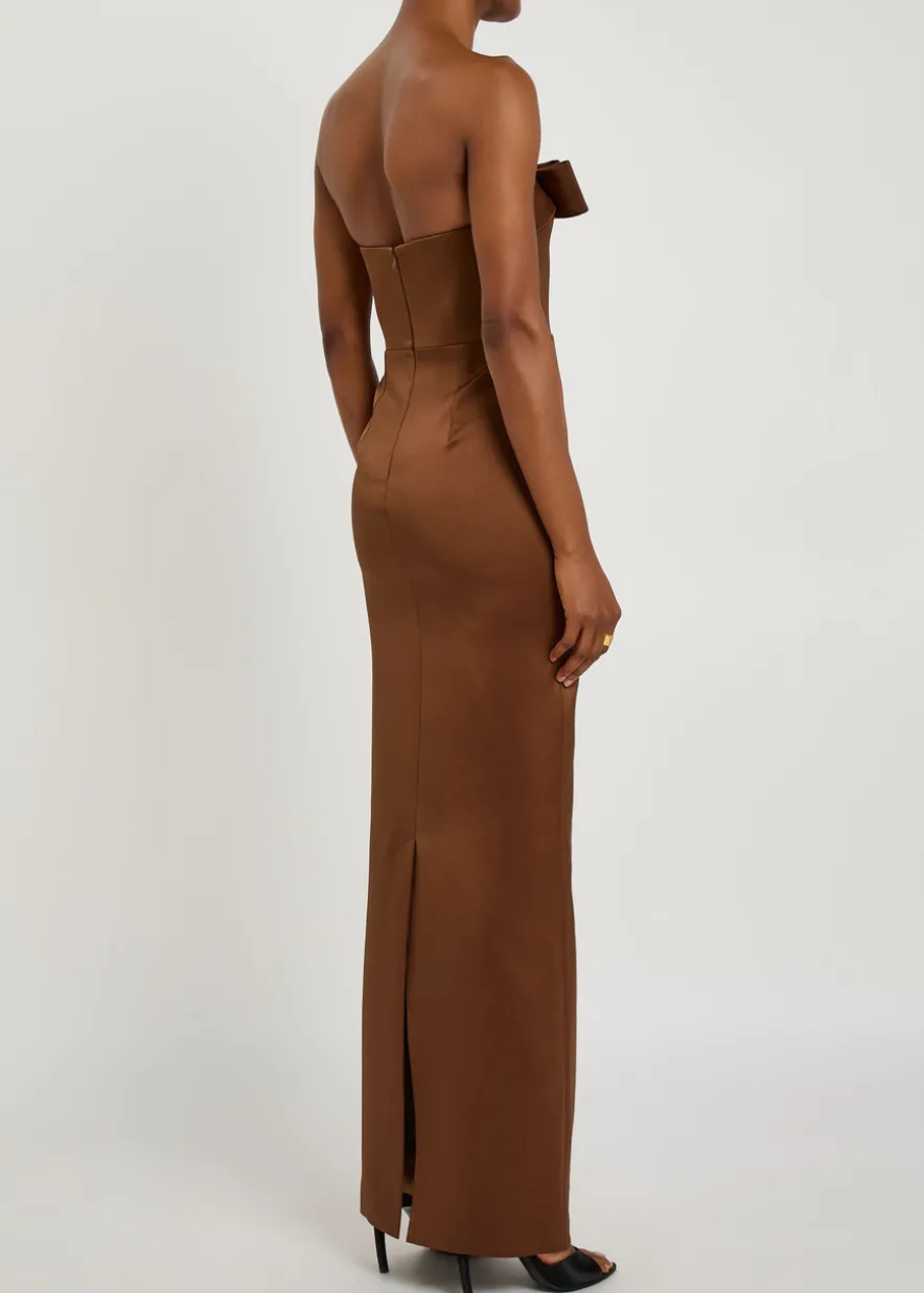 Sisu strapless satin maxi dress