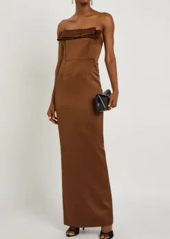 Sisu strapless satin maxi dress