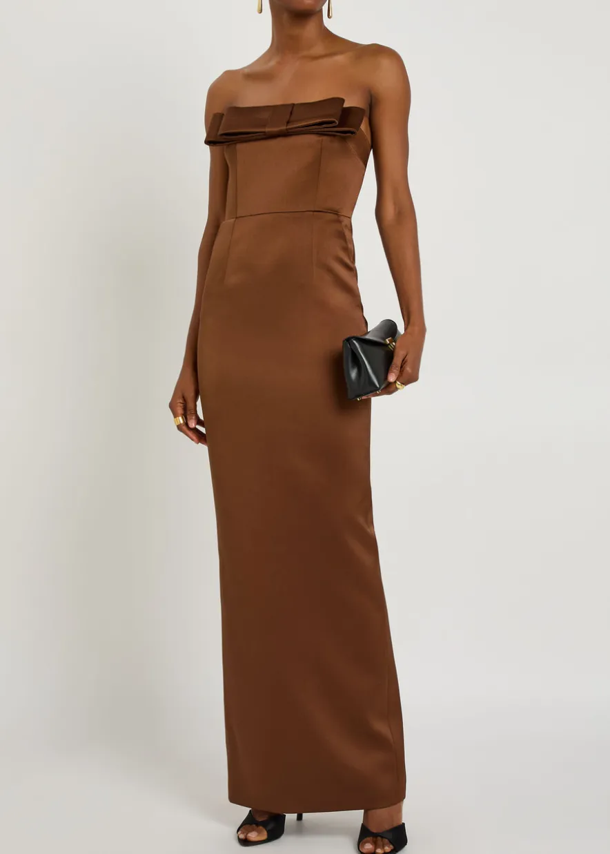 Sisu strapless satin maxi dress