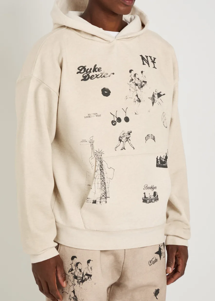 Sketch printed cotton sweatshirt
