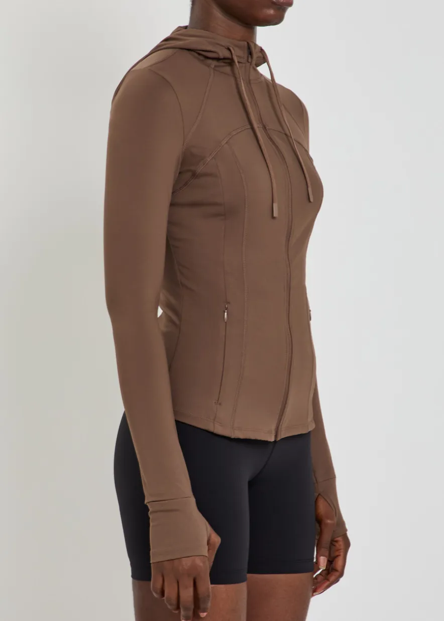 Skinluxe hooded stretch-jersey running jacket
