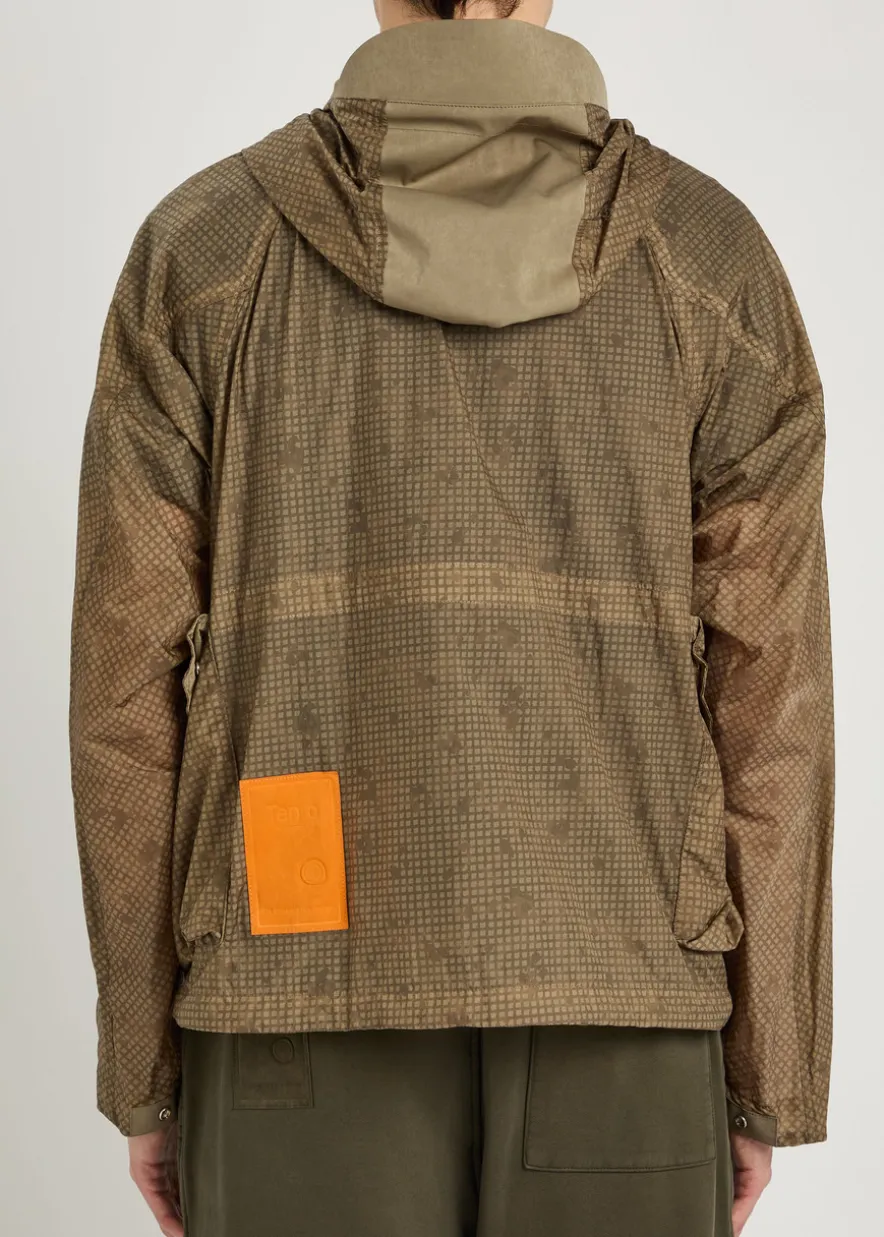 Skye checked hooded shell jacket