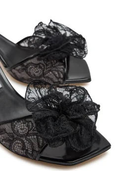 Skye Corsage 70 floral-appliquéd lace mules