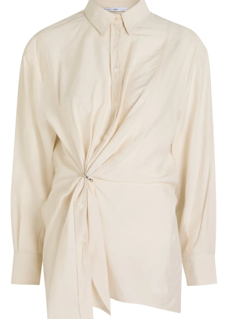 Skylark ring-embellished woven shirt
