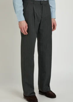 Slack pinstriped woven trousers
