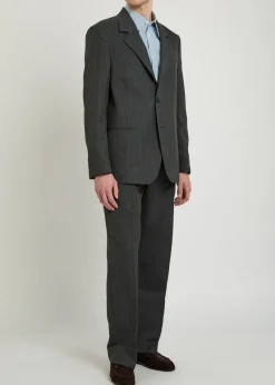 Slack pinstriped woven trousers