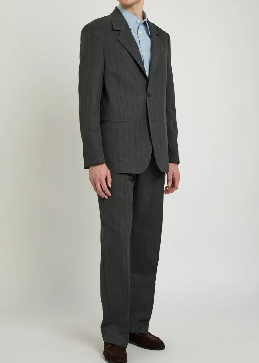 Slack pinstriped woven trousers