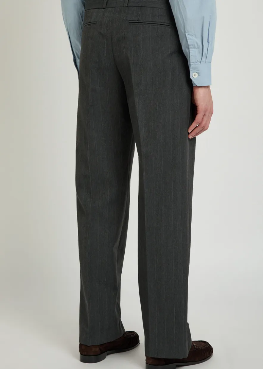 Slack pinstriped woven trousers