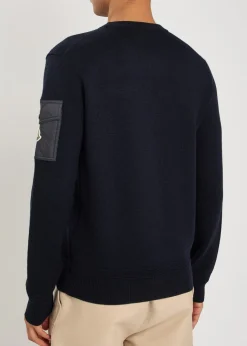 Sleeve-pocket wool jumper