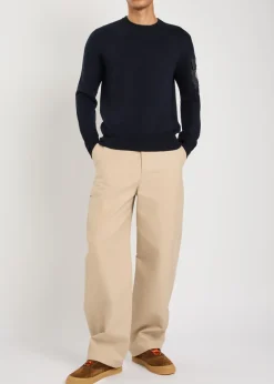 Sleeve-pocket wool jumper