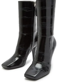 Sliced 95 glossed leather ankle boots