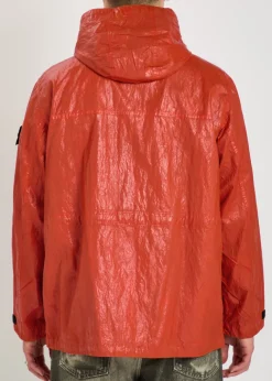 Slick hooded nylon-tela jacket