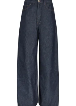 Slick wide-leg denim jeans
