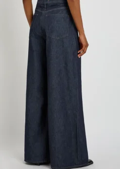 Slick wide-leg denim jeans