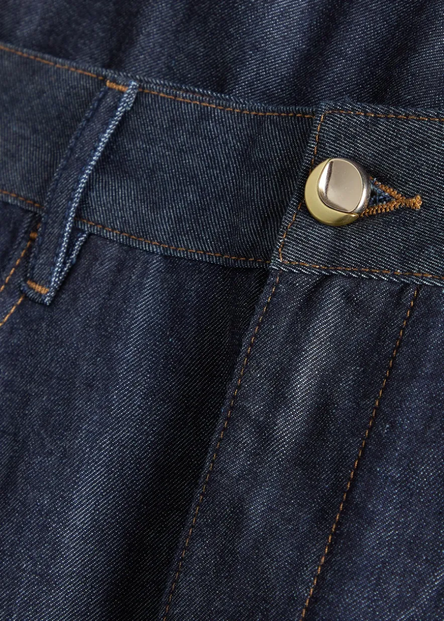 Slick wide-leg denim jeans
