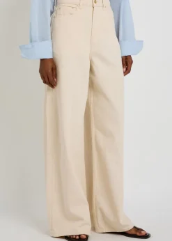 Slick wide-leg denim jeans
