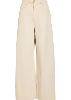 Slick wide-leg denim jeans