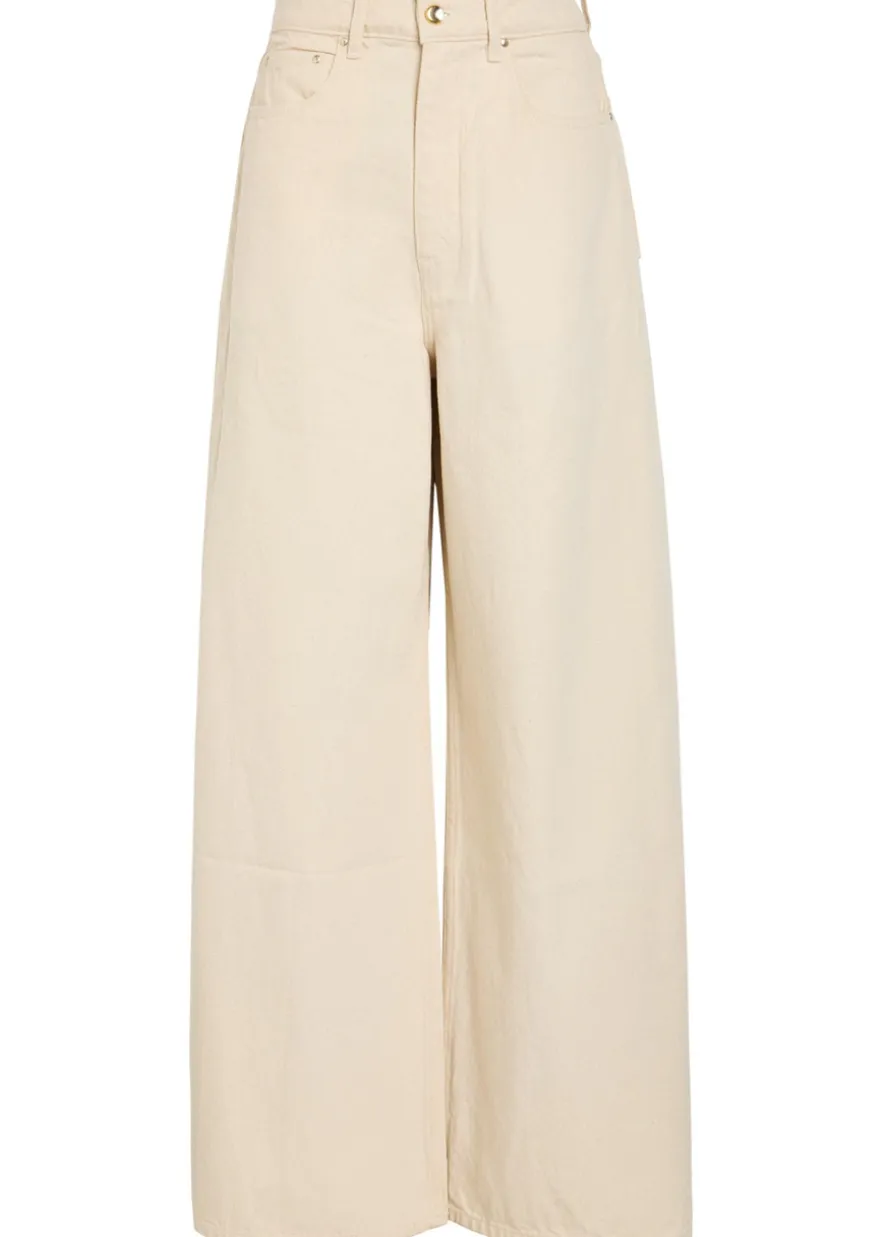 Slick wide-leg denim jeans