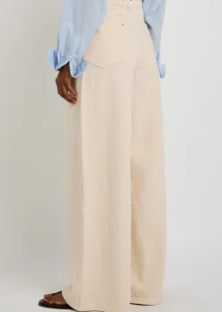 Slick wide-leg denim jeans