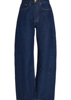 Slim Lasso structured barrel-leg jeans