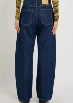 Slim Lasso structured barrel-leg jeans